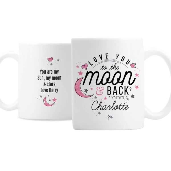 Personalised To The Moon & Back Pink Mug