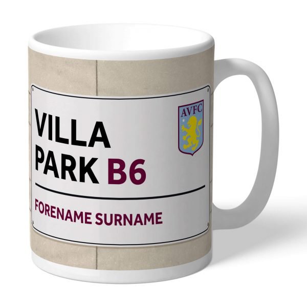 Personalised Aston Villa FC Street Sign Mug
