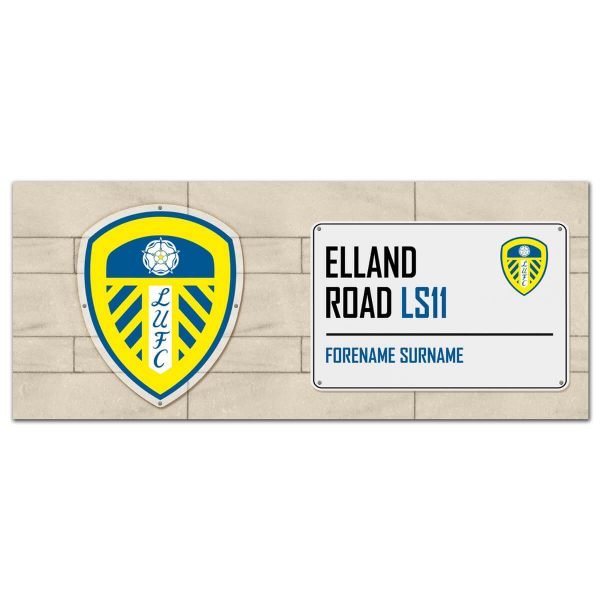 Personalised Leeds United FC Street Sign Mug