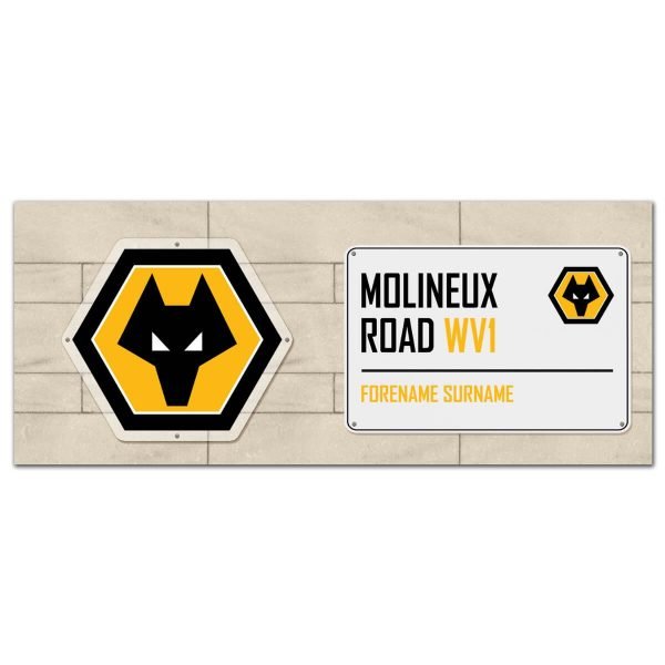 Personalised Wolves Street Sign Mug
