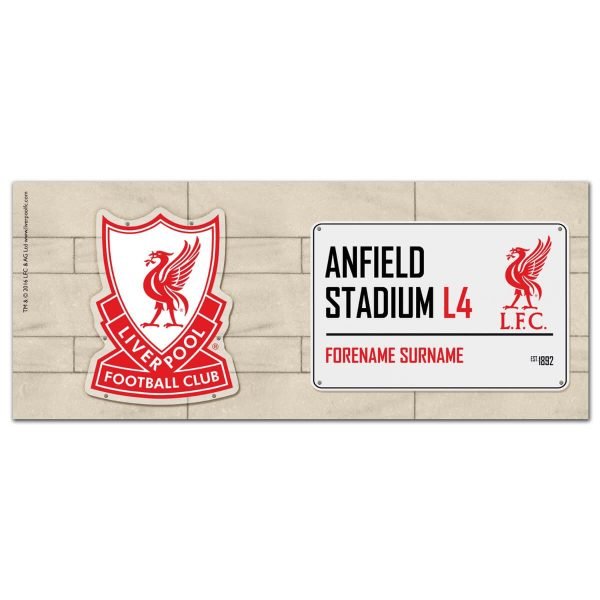 Personalised Liverpool FC Street Sign Mug
