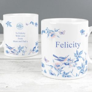 Personalised Country Diary Blue Blossom Mug