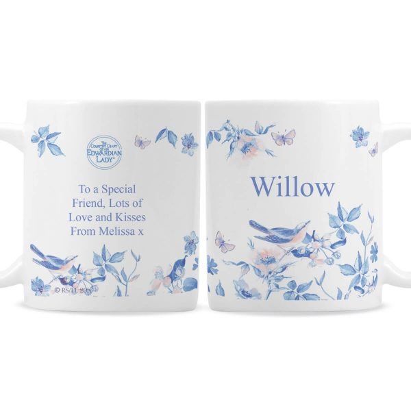 Personalised Country Diary Blue Blossom Mug