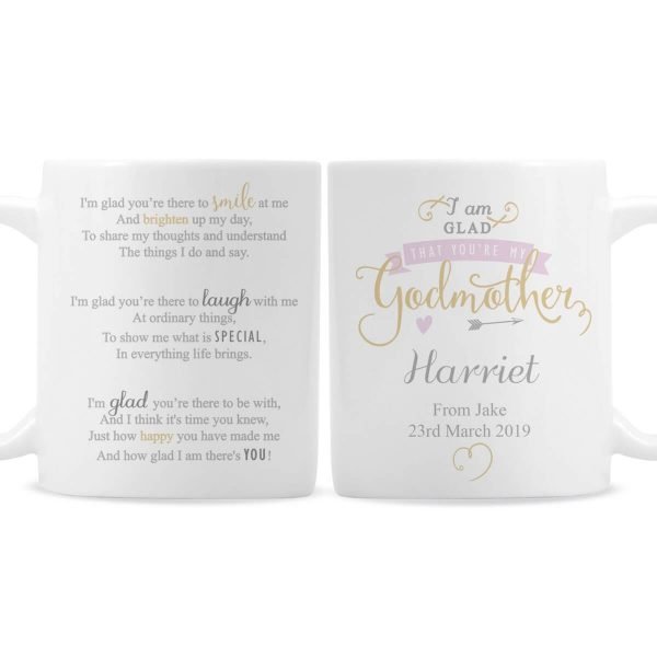 Personalised I Am Glad… Godmother Mug