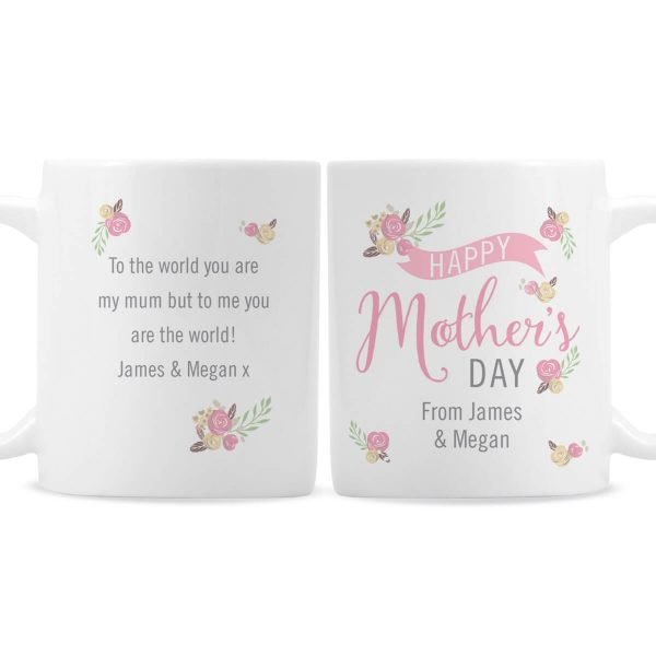 Personalised Floral Bouquet Mothers Day Mug