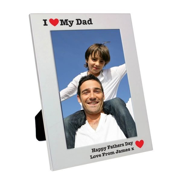 Personalised Silver 5×7 I Heart Photo Frame