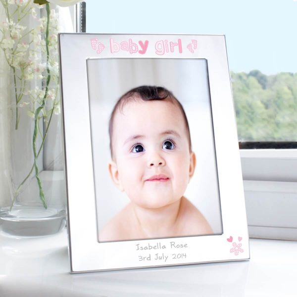 Personalised Silver 5×7 Baby Girl Photo Frame