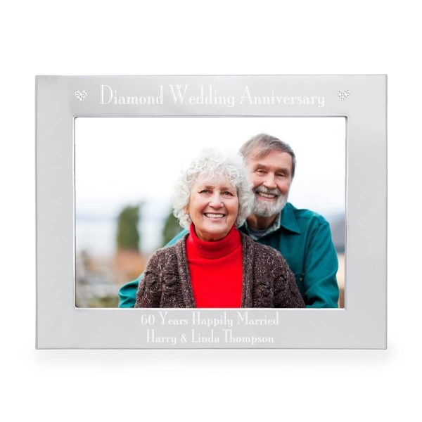 Personalised Diamond Anniversary 7×5 Landscape Photo Frame