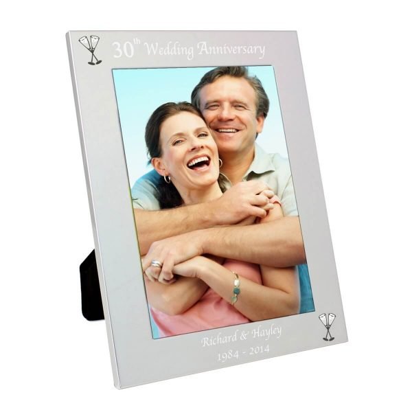 Personalised Silver 5×7 30th Wedding Anniversary Photo Frame