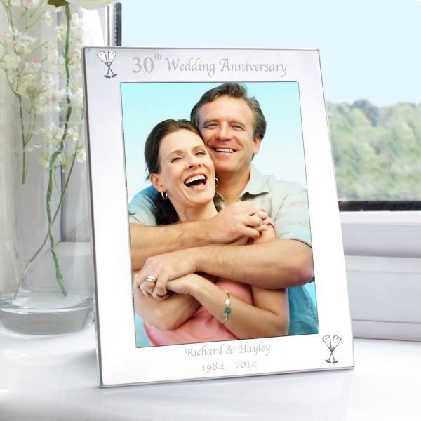 Personalised Silver 5×7 30th Wedding Anniversary Photo Frame