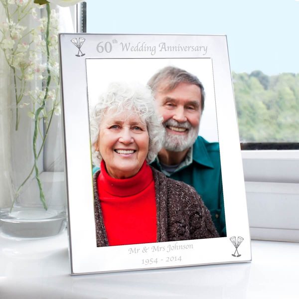 Personalised Silver 5×7 60th Wedding Anniversary Photo Frame