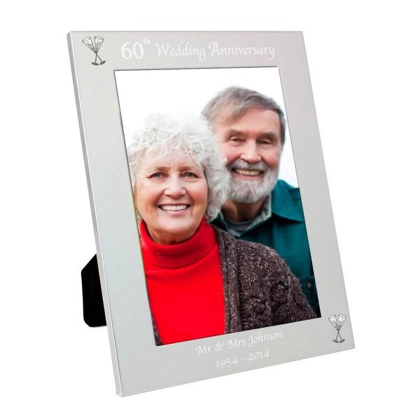Personalised Silver 5×7 60th Wedding Anniversary Photo Frame