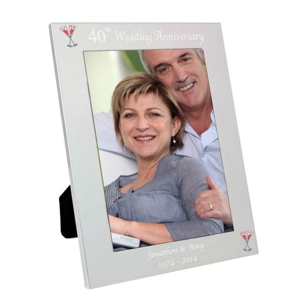 Personalised Silver 5×7 40th Wedding Anniversary Photo Frame