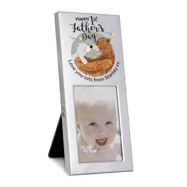 Personalised 1st Fathers Day Daddy Bear 3×2 Photo Frame