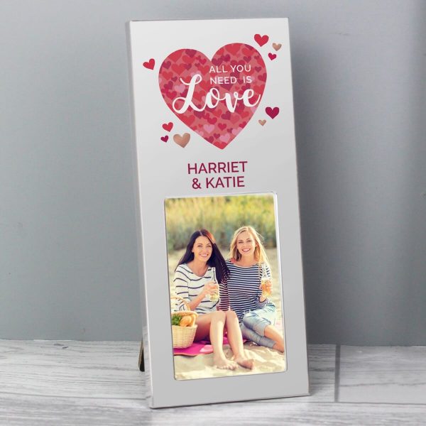 Personalised ‘All You Need is Love’ Confetti Hearts 3×2 Photo Frame