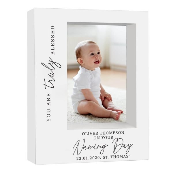 Personalised ‘Truly Blessed’ Naming Day 7×5 Box Photo Frame