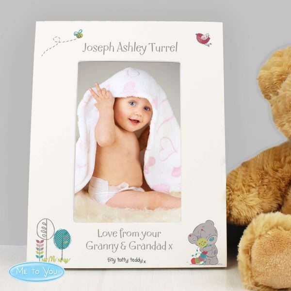 Personalised Tiny Tatty Teddy Cuddle Bug 6×4 White Photo Frame