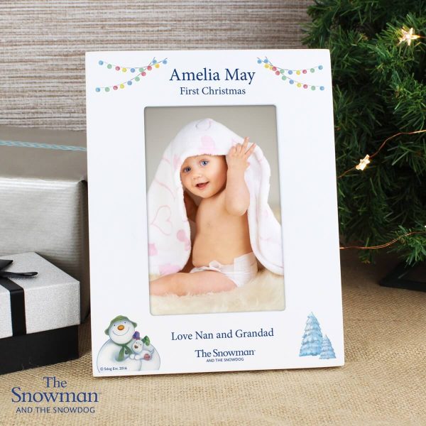 Personalised The Snowman and the Snowdog White 6×4 Photo Frame