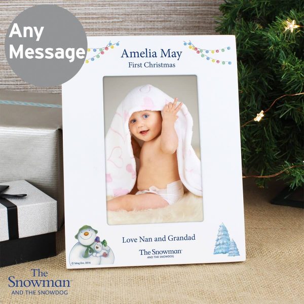 Personalised The Snowman and the Snowdog White 6×4 Photo Frame