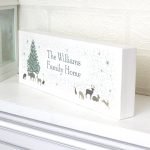 Personalised A Winters Night Wooden Block Sign