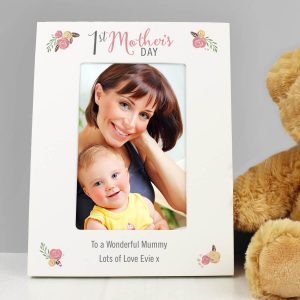 Personalised Floral Bouquet 1st Mothers Day 6×4 Photo Frame