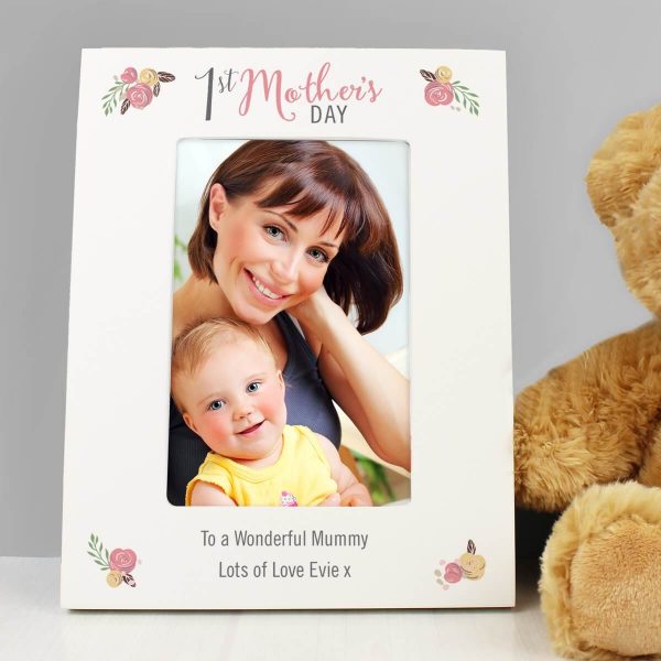 Personalised Floral Bouquet 1st Mothers Day 6×4 Photo Frame