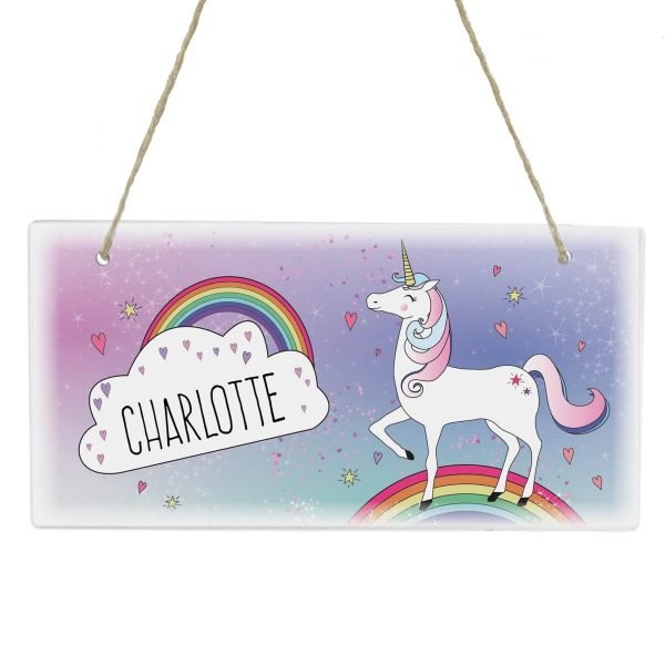Personalised Unicorn Wooden Sign