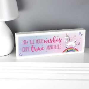 Personalised Wooden Sign – Baby Unicorn