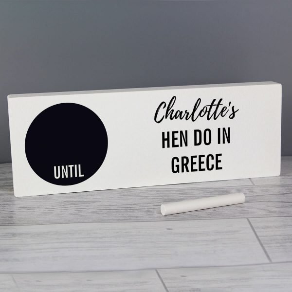 Personalised Classic Chalk Countdown Wooden Block Sign