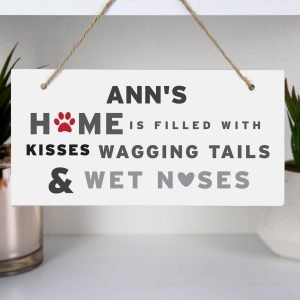 Personalised ‘Wagging Tails’ Dog Wooden Sign