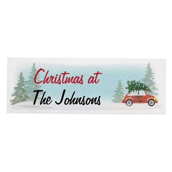 Personalised ‘Driving Home For Christmas’ Wooden Block Sign