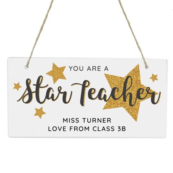 Personalised You Are A Star Teacher Wooden Sign