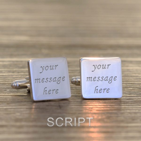 Personalised Cufflinks – Your Message (Square)