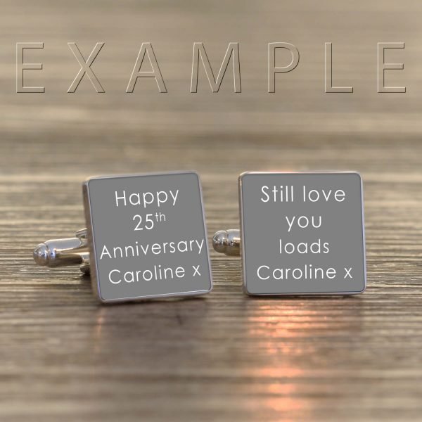 Personalised Cufflinks – Your Message – Choose Your Colour