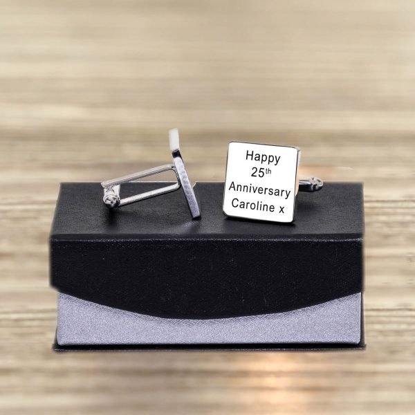 Personalised Cufflinks – Your Message & Date