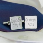 Personalised Cufflinks (Silver) – Name & Date