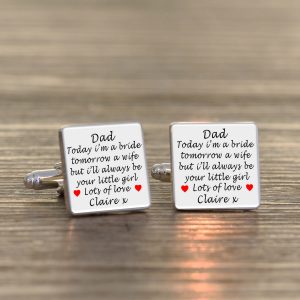 Personalised Cufflinks – Dad Wedding Day