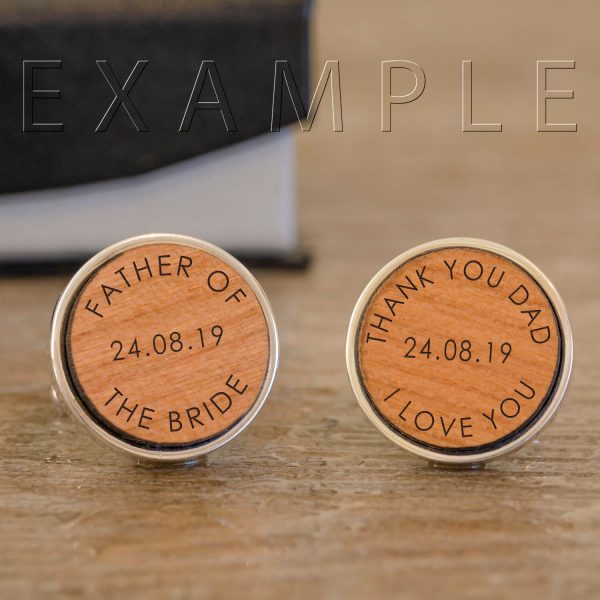 Personalised Cufflinks – Your Message (Wooden)