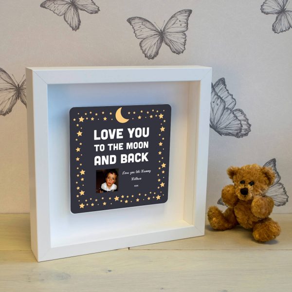 Personalised Shadow Text Frame – Moon & Back