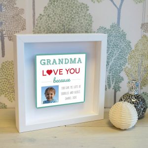 Personalised Shadow Text Frame – Grandma Love You Because