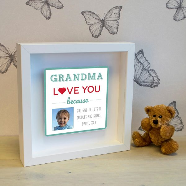 Personalised Shadow Text Frame – Grandma Love You Because