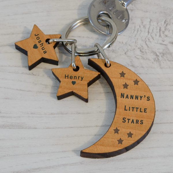 Personalised Wooden Key Ring – Little Stars