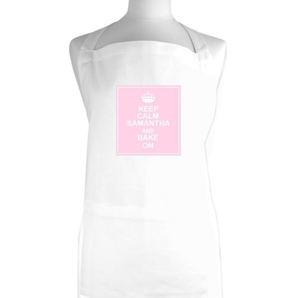 Personalised Keep Calm White Apron
