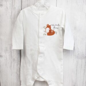 Personalised Mummy and Me Fox 0-3 Months Babygrow