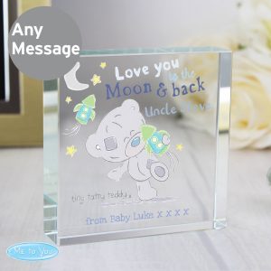 Personalised Tiny Tatty Teddy To the Moon & Back Large Crystal Token