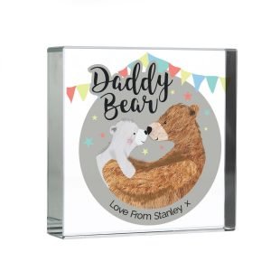Personalised 1st Father’s Day Daddy Teddy Bear Large Crystal Token