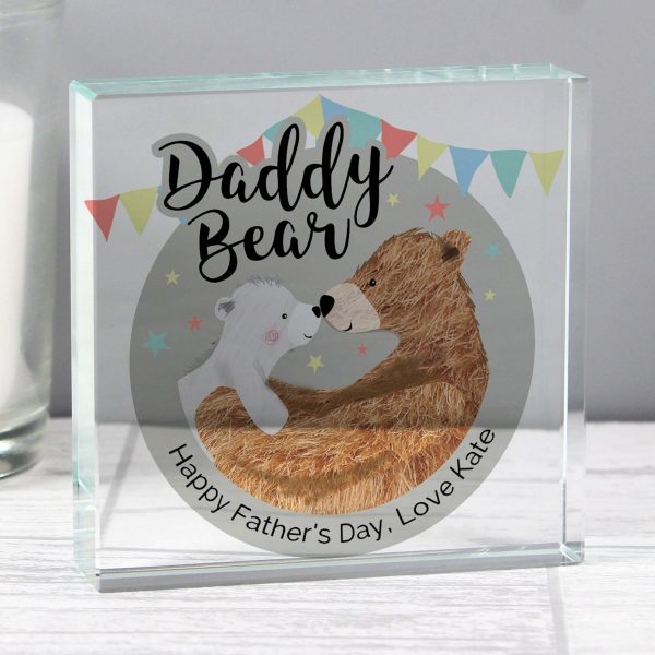 Personalised Daddy Teddy Bear Crystal Token