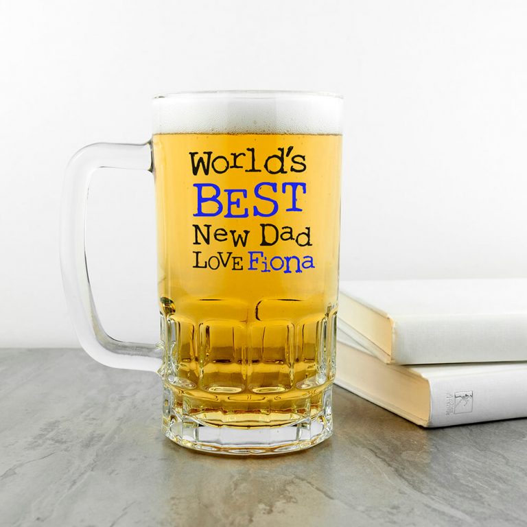 Personalised Beer Glass (Tankard) – Best New Dad