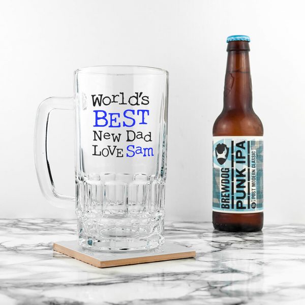 Personalised Beer Glass (Tankard) – Best New Dad