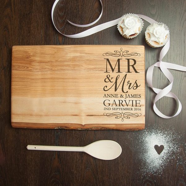 Personalised Rustic Ash Serving Board – Mr & Mrs